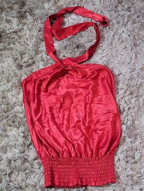 Y2k Red Satin Halter Top - Women's Stylish Summer Top